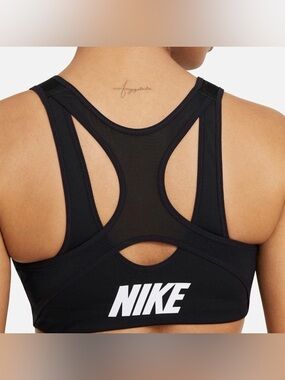 Nike Shape High-Support Zip-Front Sports Bra Size Large Black